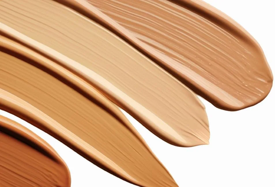 Five smears of TFIT Radiance Fit Serum Foundation from light to deep